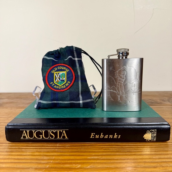 Golf Lover’s Bundle – St Andrews Flask, Augusta Book + Vintage Tees - Picture 2 of 15